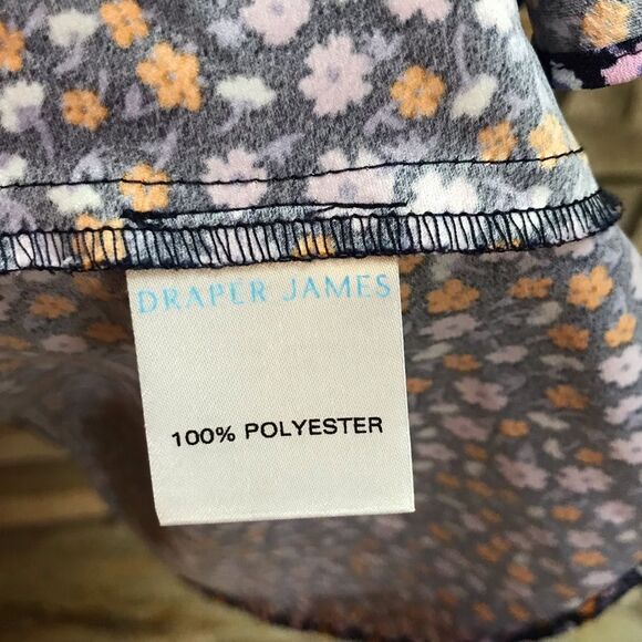 Draper James Tie Neck Flounce Shift Dress Purple ditsy floral print Medium - Picture 7 of 11